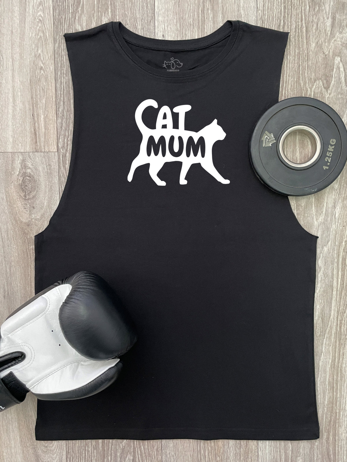 Cat Mum Silhouette Axel Drop Armhole Muscle Tank