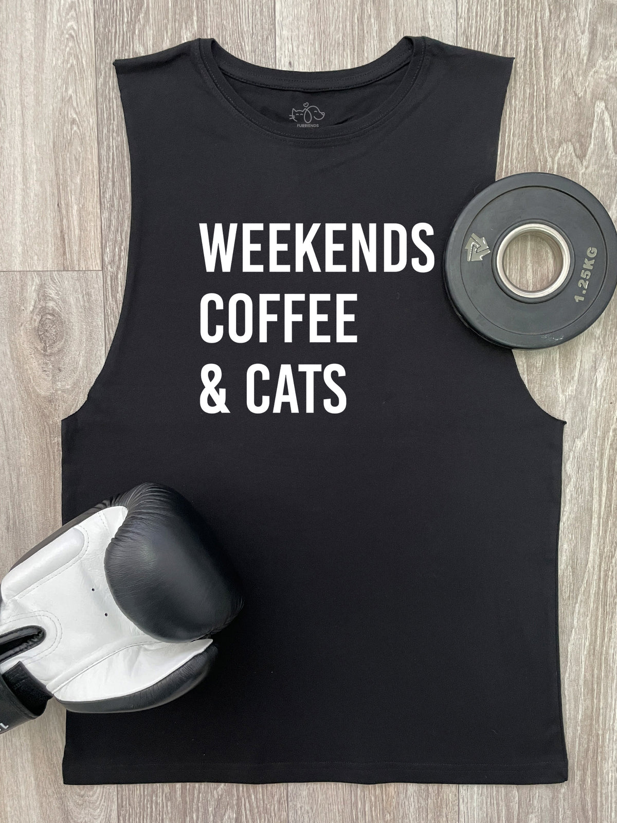 Weekends Coffee &amp; Cats Axel Drop Armhole Muscle Tank