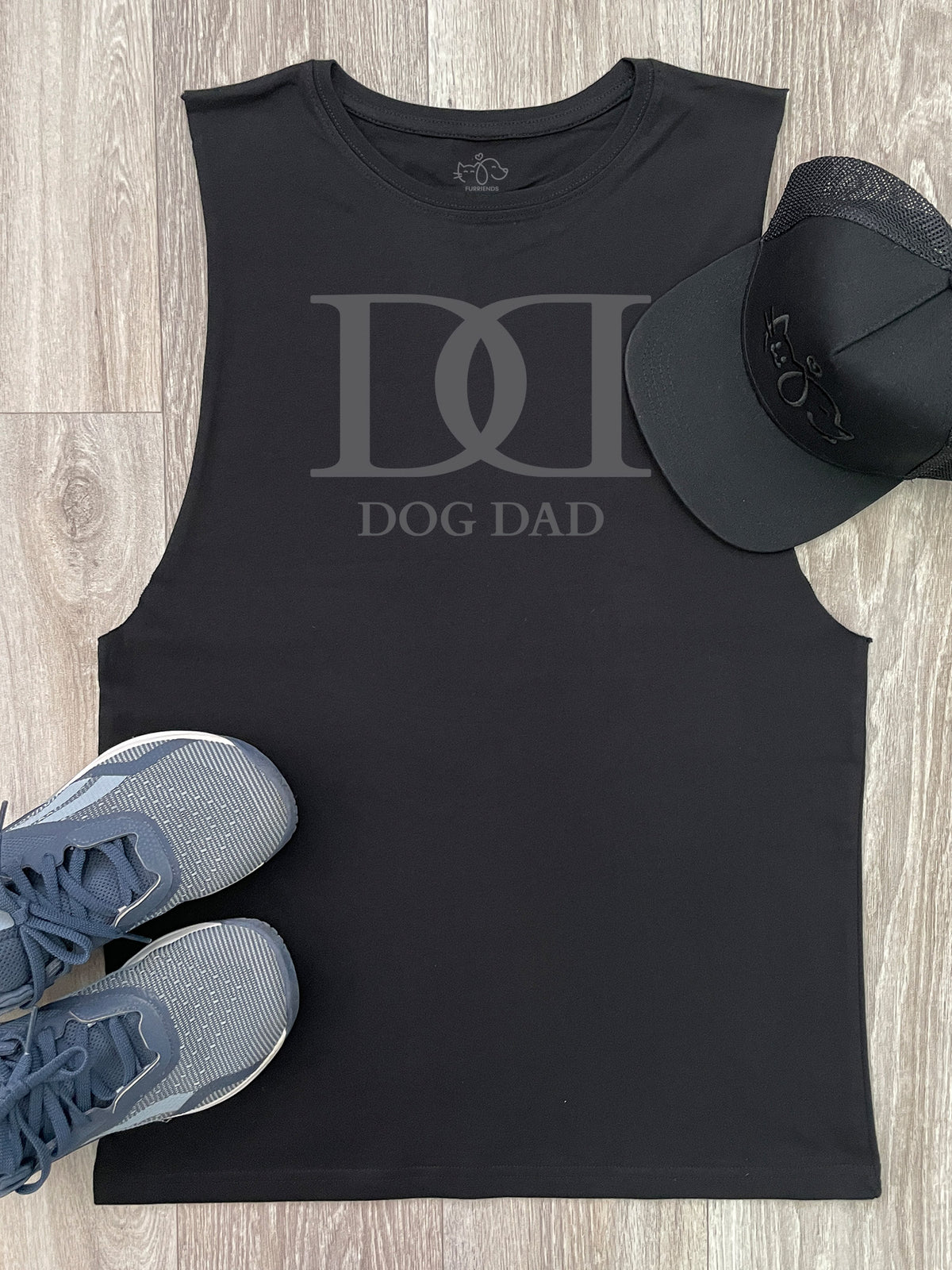 Dog Dad Monogram Axel Drop Armhole Muscle Tank