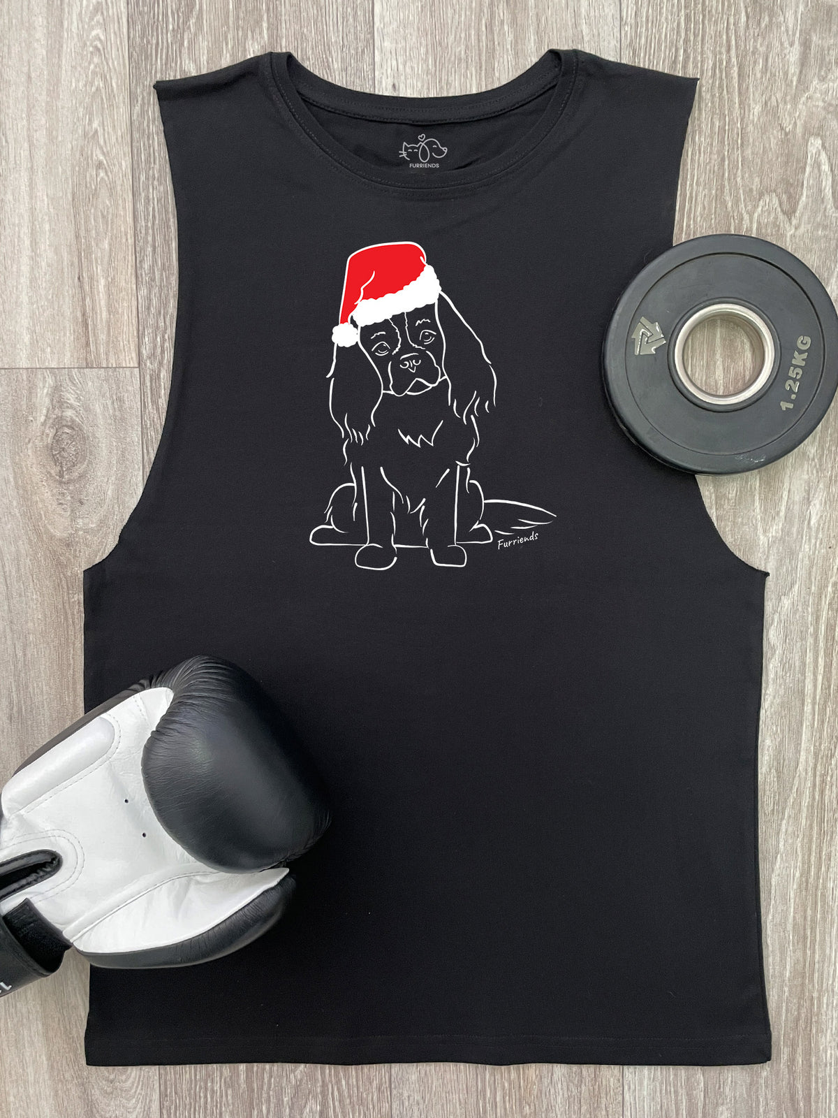 Cavalier King Charles Spaniel Christmas Edition Axel Drop Armhole Muscle Tank