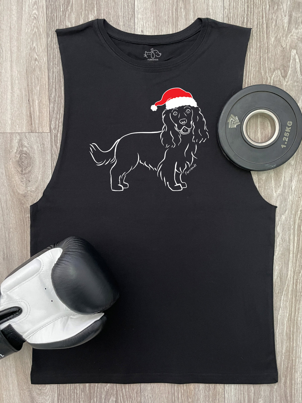 Cocker Spaniel Christmas Edition Axel Drop Armhole Muscle Tank