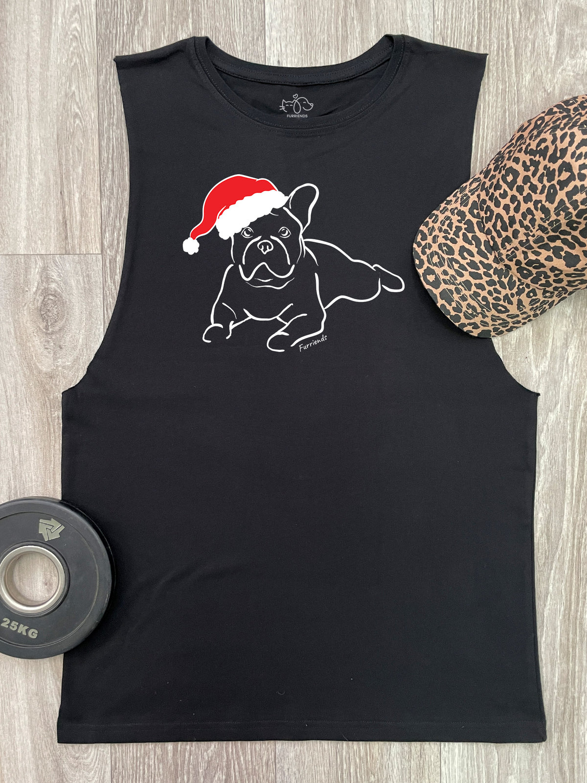 French Bulldog Christmas Edition Axel Drop Armhole Muscle Tank