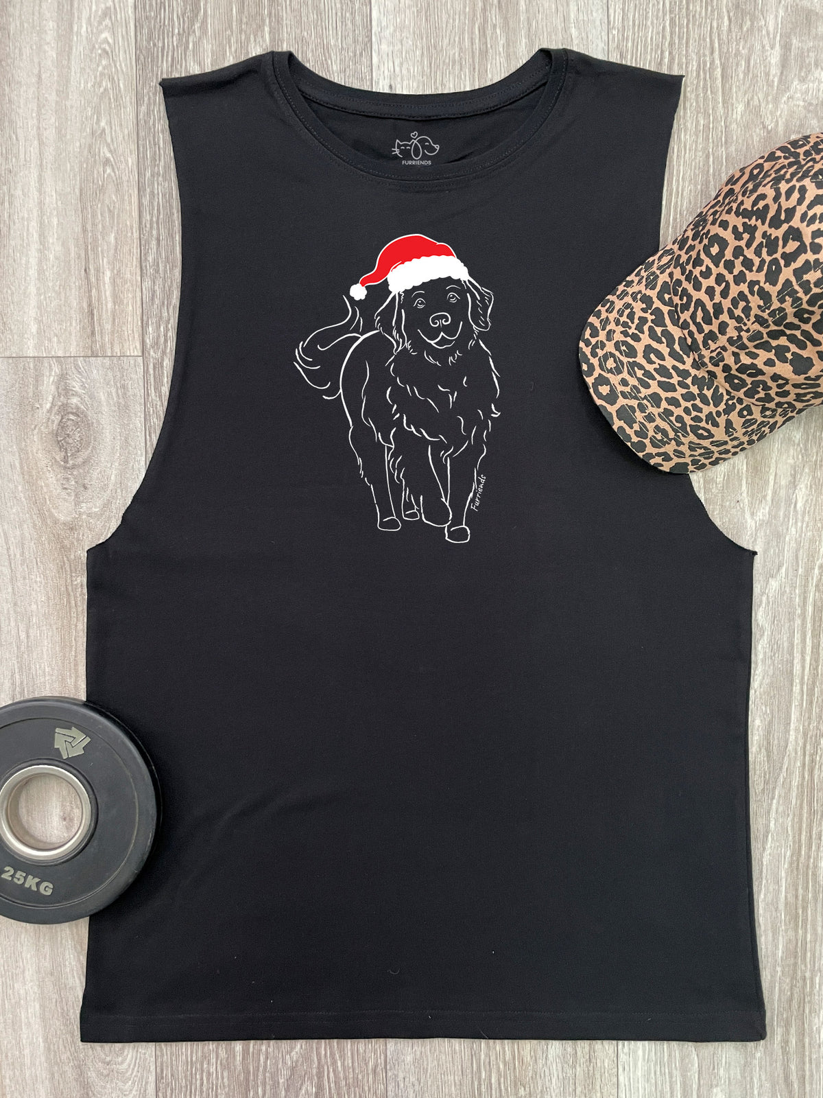 Golden Retriever Christmas Edition Axel Drop Armhole Muscle Tank