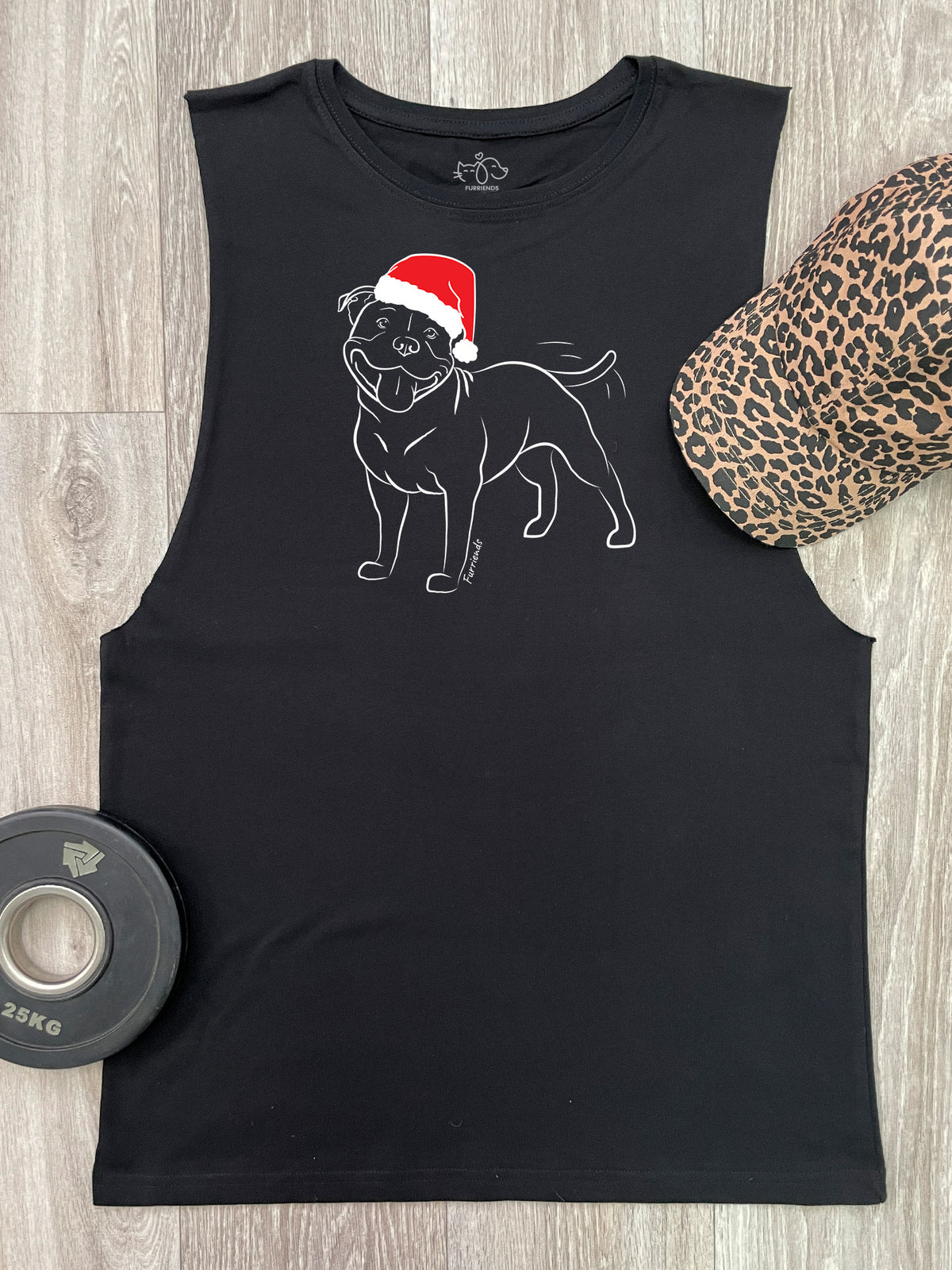 Staffordshire Bull Terrier Christmas Edition Axel Drop Armhole Muscle Tank