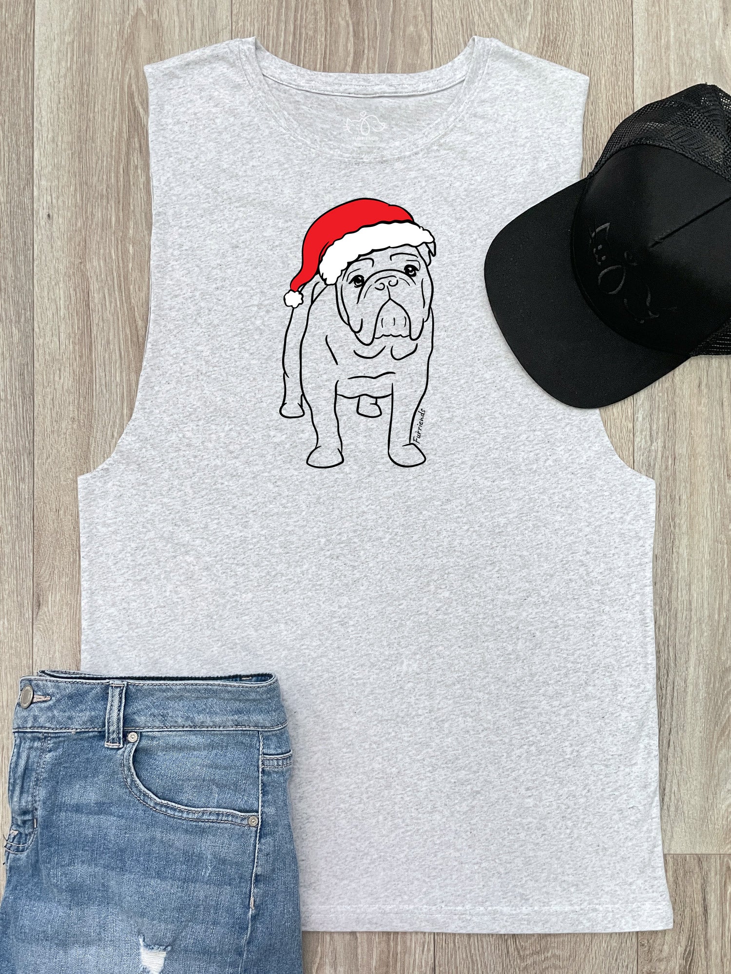 British Bulldog Christmas Edition Axel Drop Armhole Muscle Tank