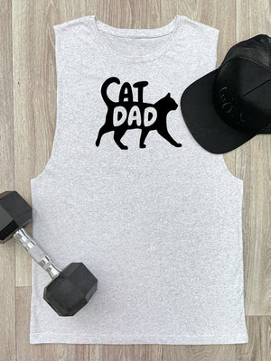 Cat Dad Silhouette Axel Drop Armhole Muscle Tank