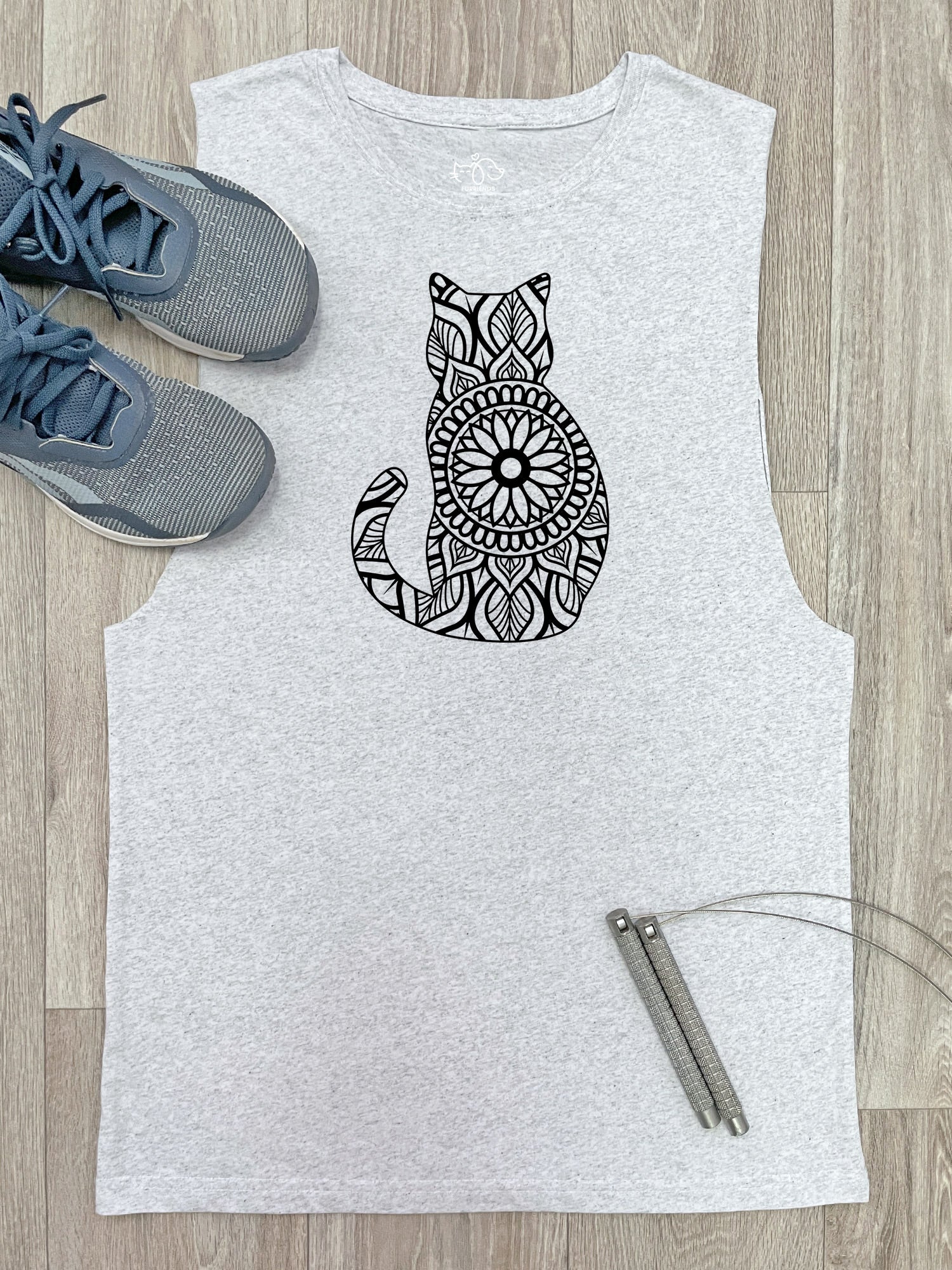 Cat Mandala Axel Drop Armhole Muscle Tank