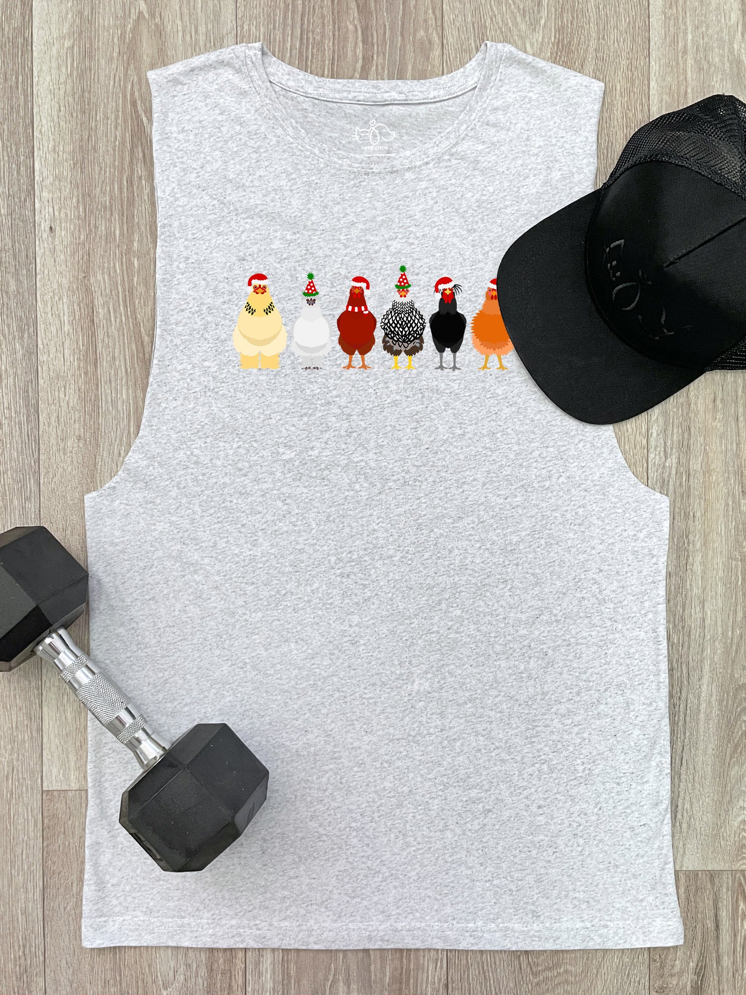 Merry Clucking Christmas Axel Drop Armhole Muscle Tank