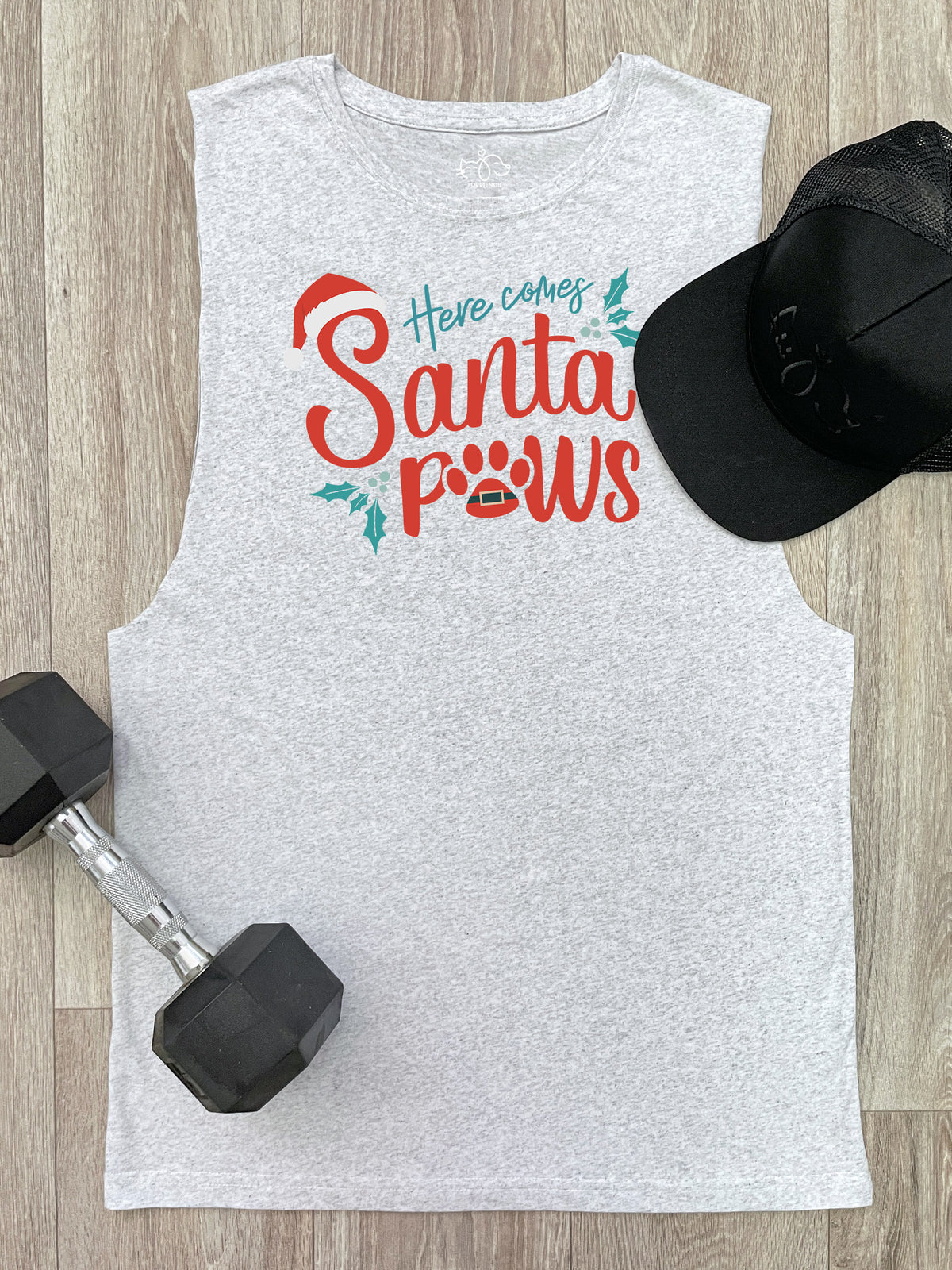 Here Comes Santa Paws Axel Drop Armhole Muscle Tank