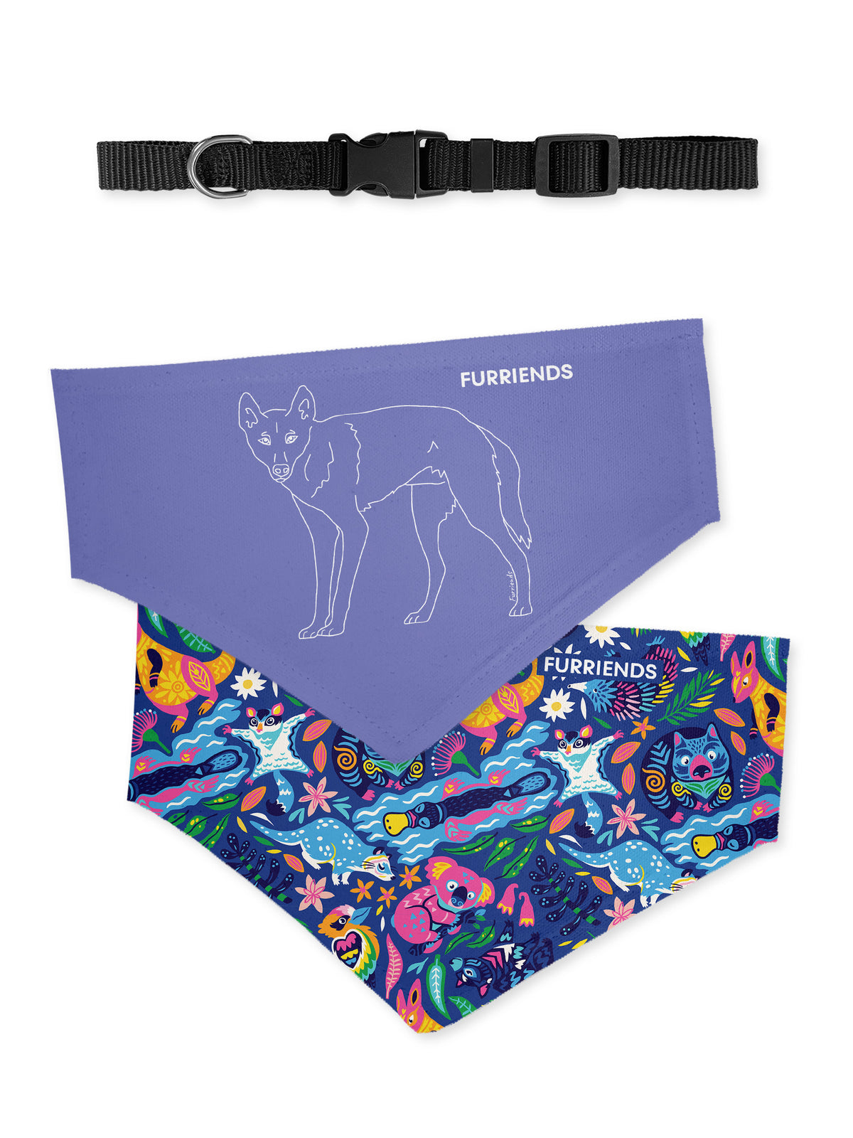 Dingo Reversible Dog Bandana With Collar