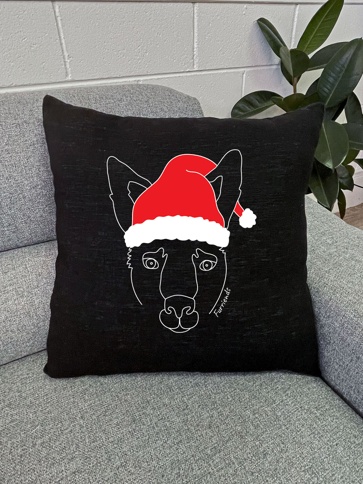 Kangaroo Christmas Edition Linen Cushion Cover