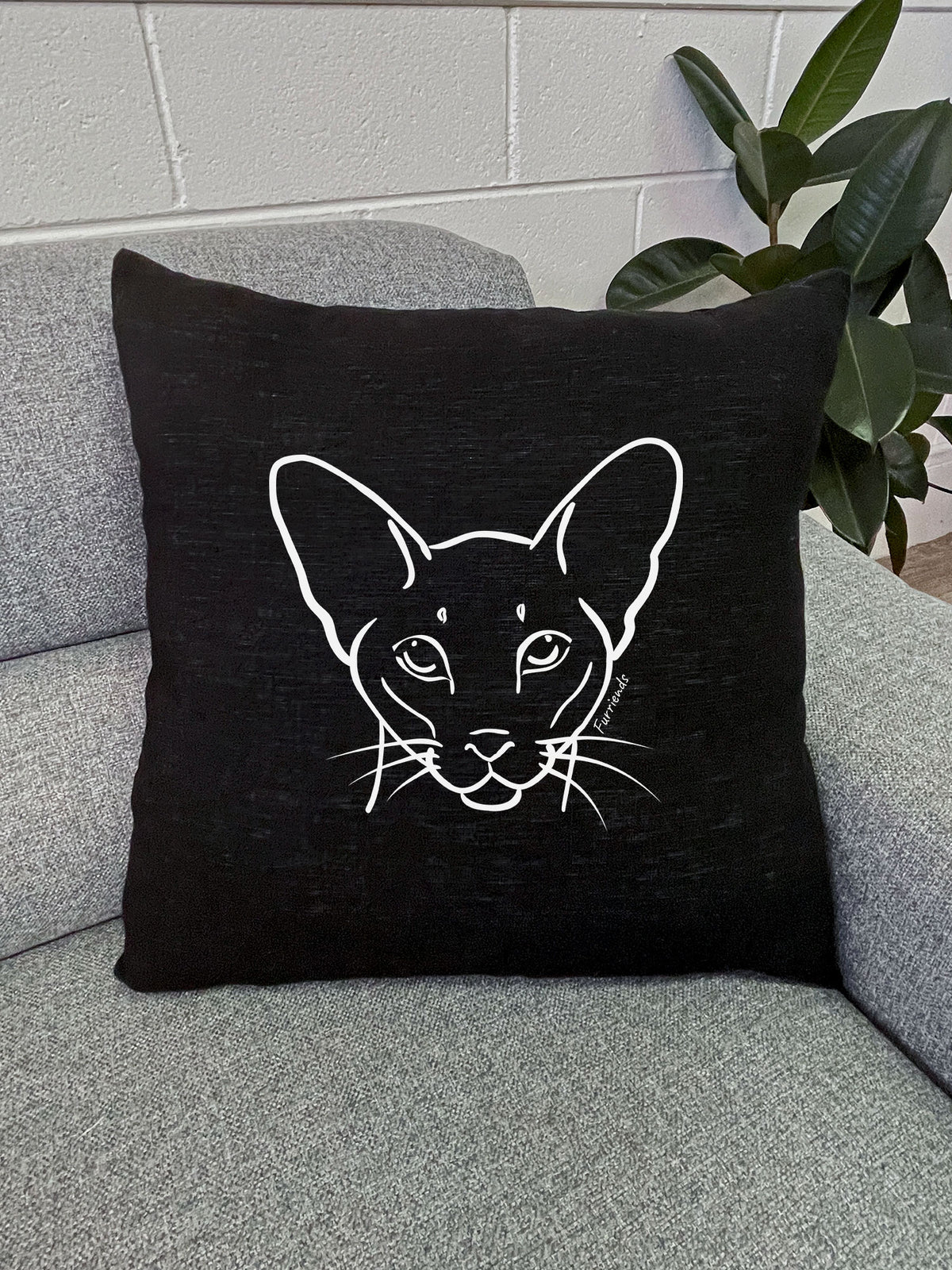 Siamese Linen Cushion Cover