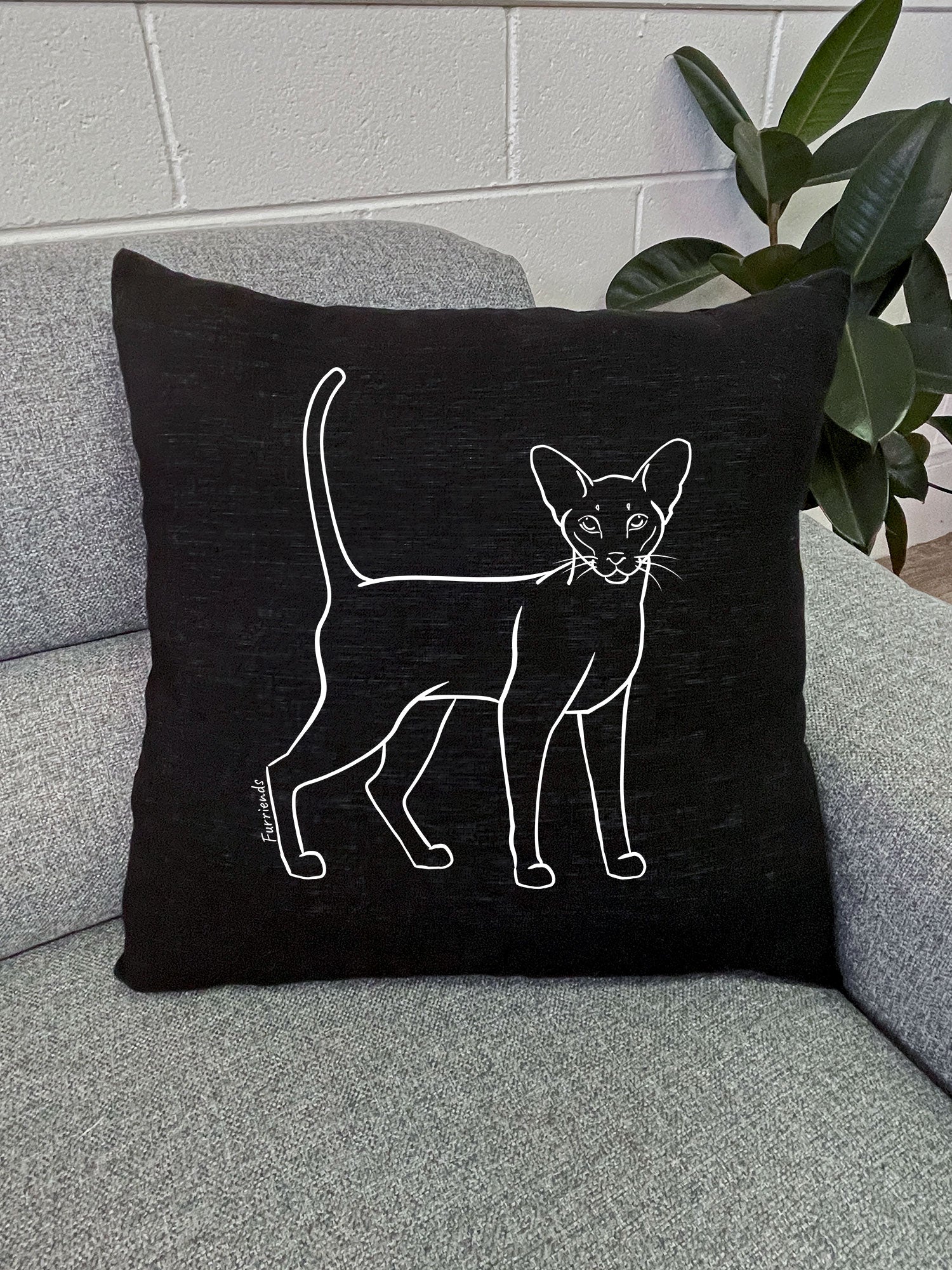 Siamese Linen Cushion Cover