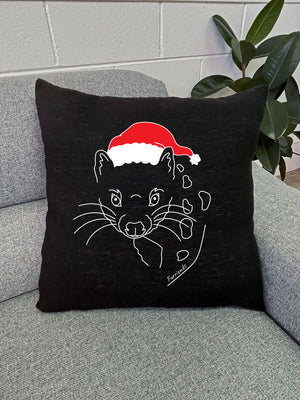 Spotted-Tailed Quoll Christmas Edition Linen Cushion Cover