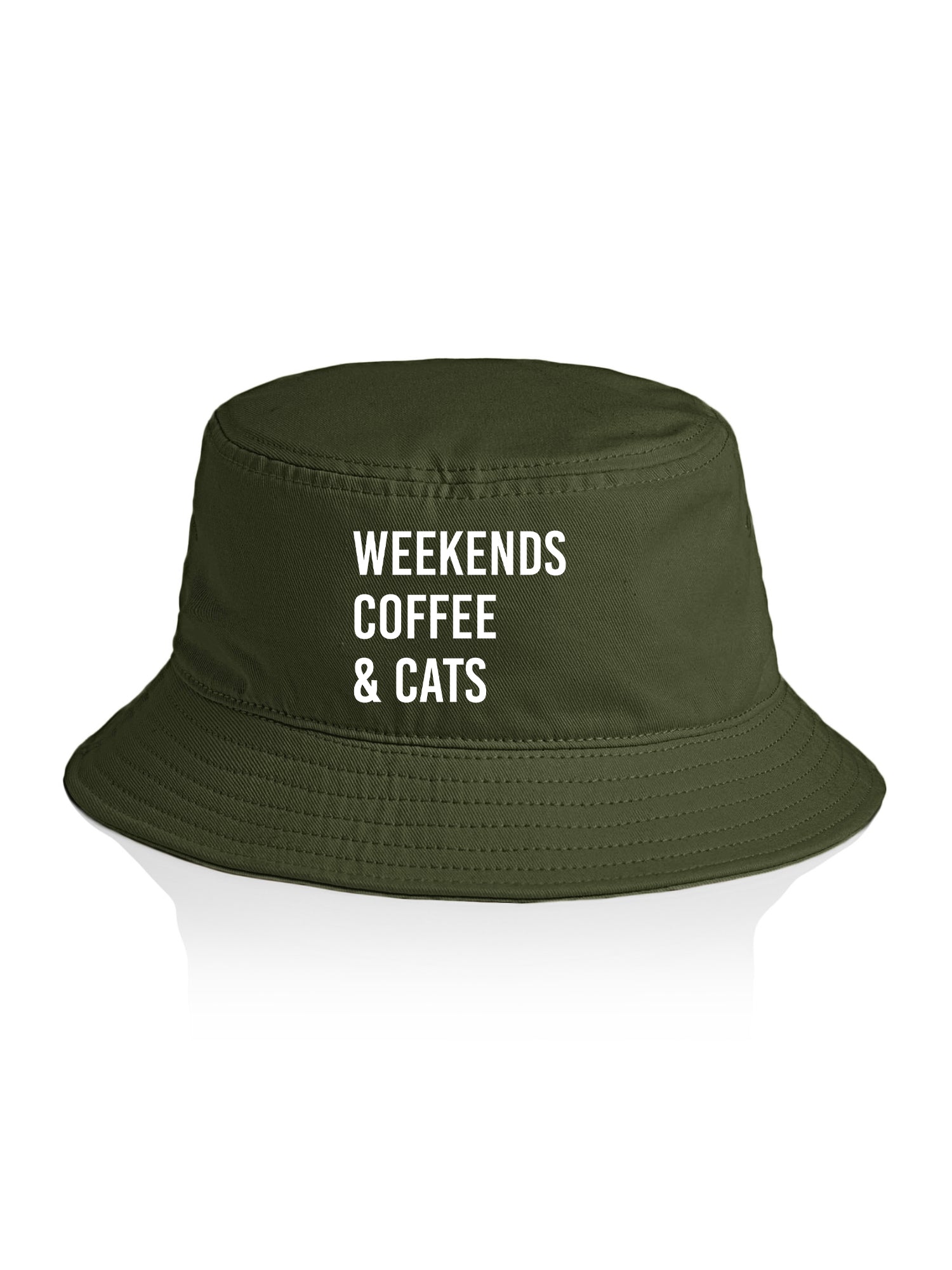 Weekends Coffee & Cats Bucket Hat