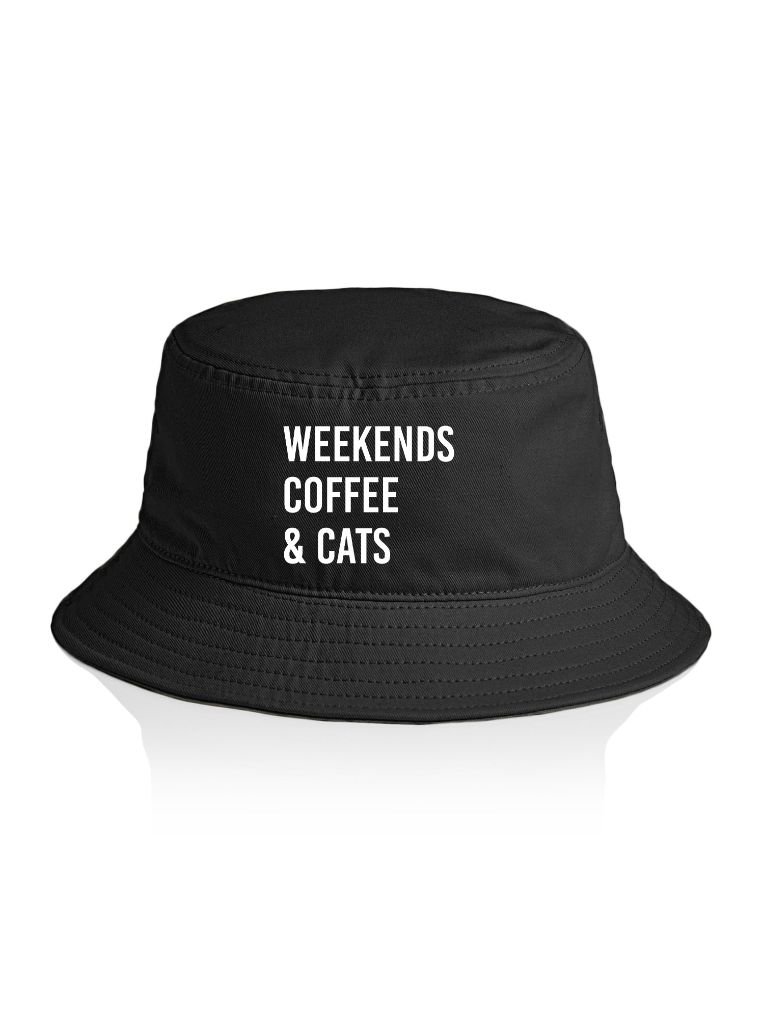 Weekends Coffee & Cats Bucket Hat