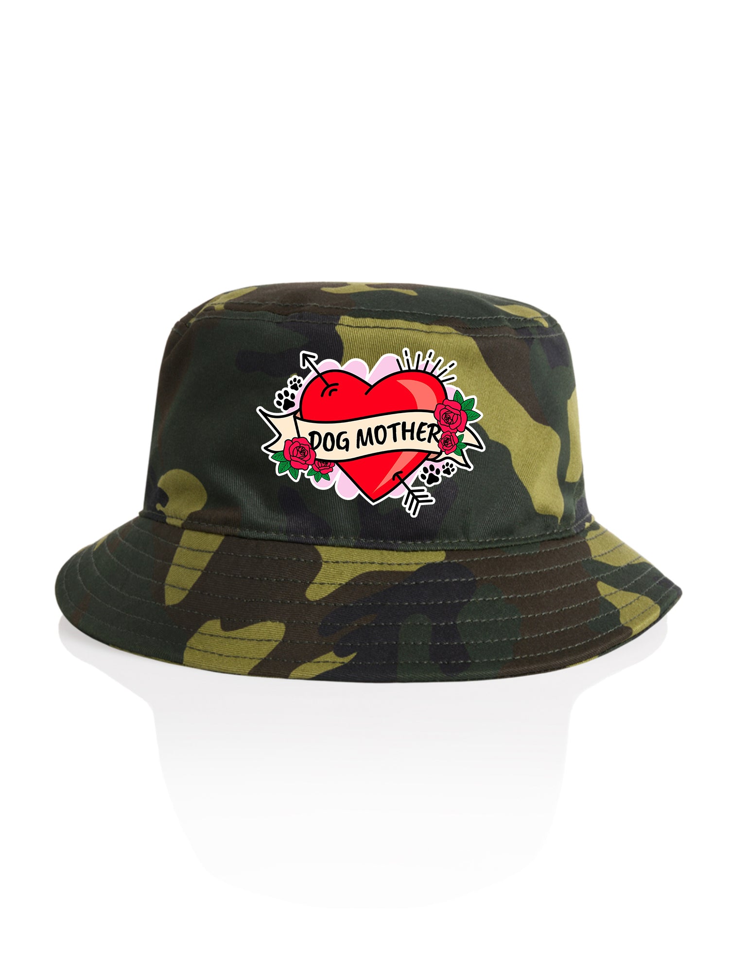 Dog Mother Heart Tattoo Bucket Hat