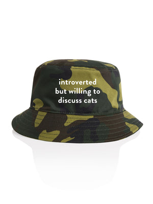 Introverted But Willing To Discuss Cats Bucket Hat