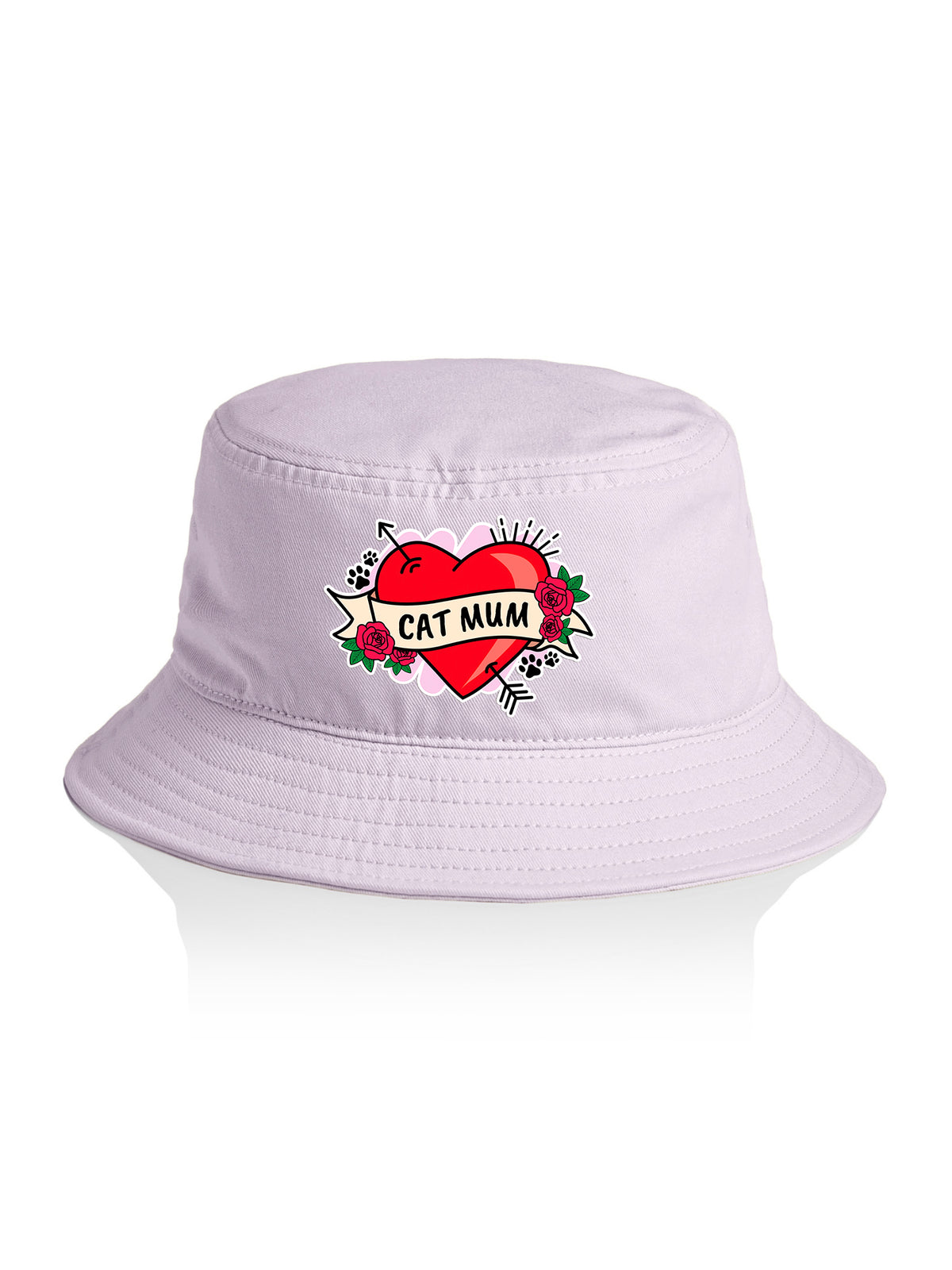 Cat Mum Heart Tattoo Bucket Hat