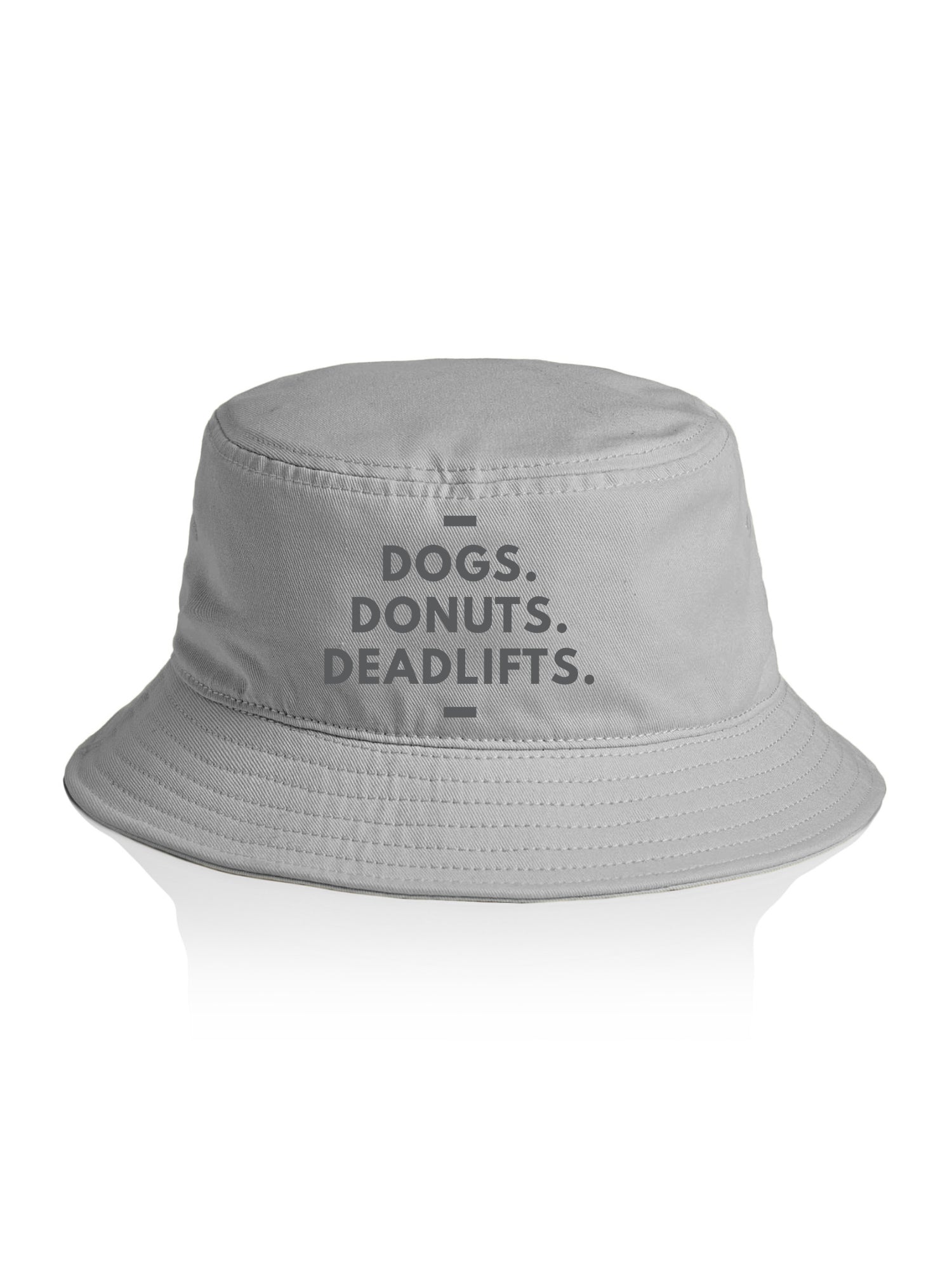 Dogs. Donuts. Deadlifts. Bucket Hat