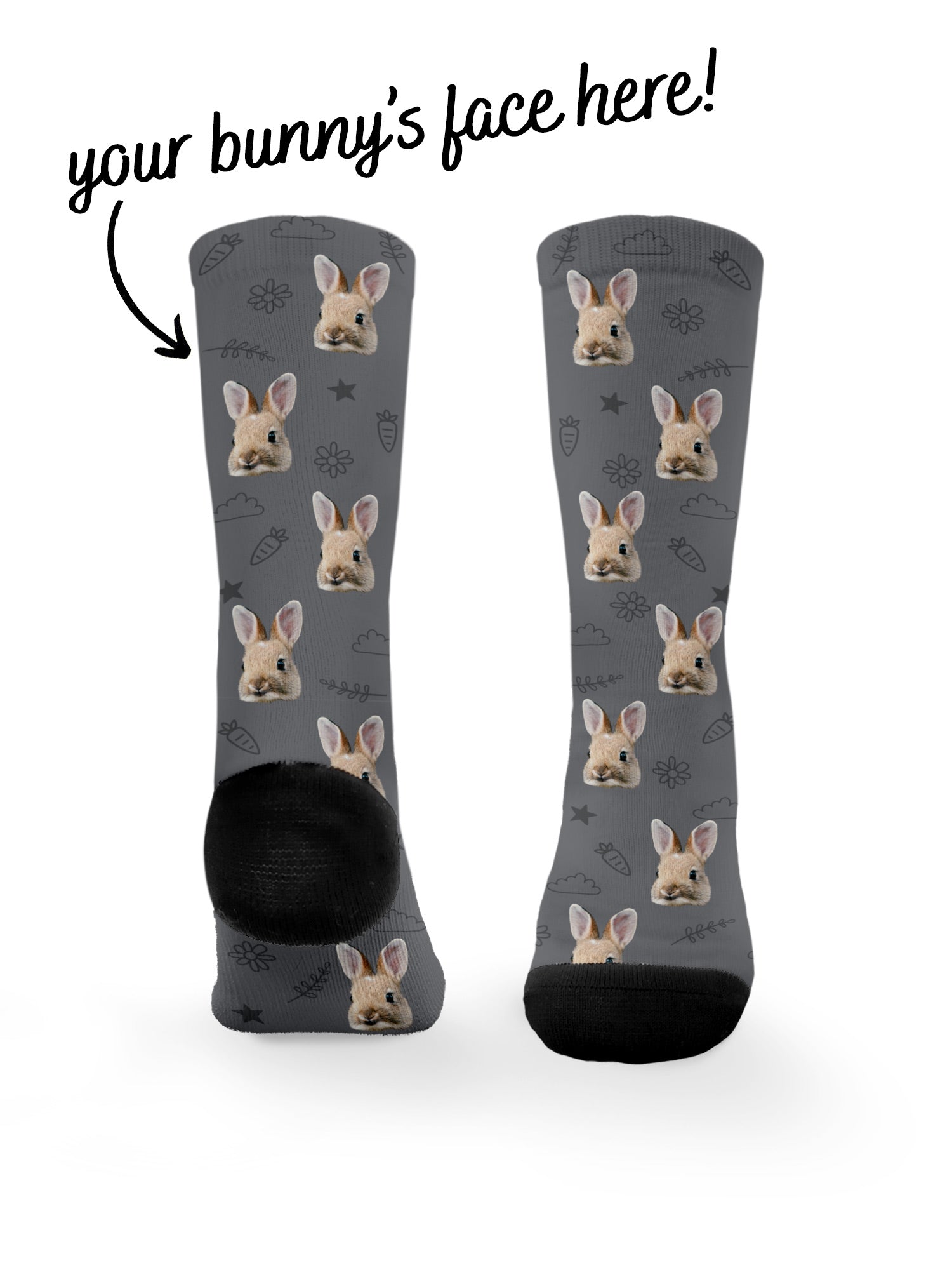 Custom Rabbit Face Dress Socks