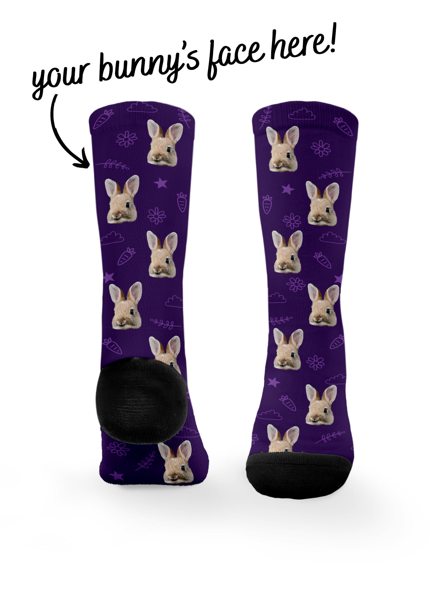 Custom Rabbit Face Dress Socks