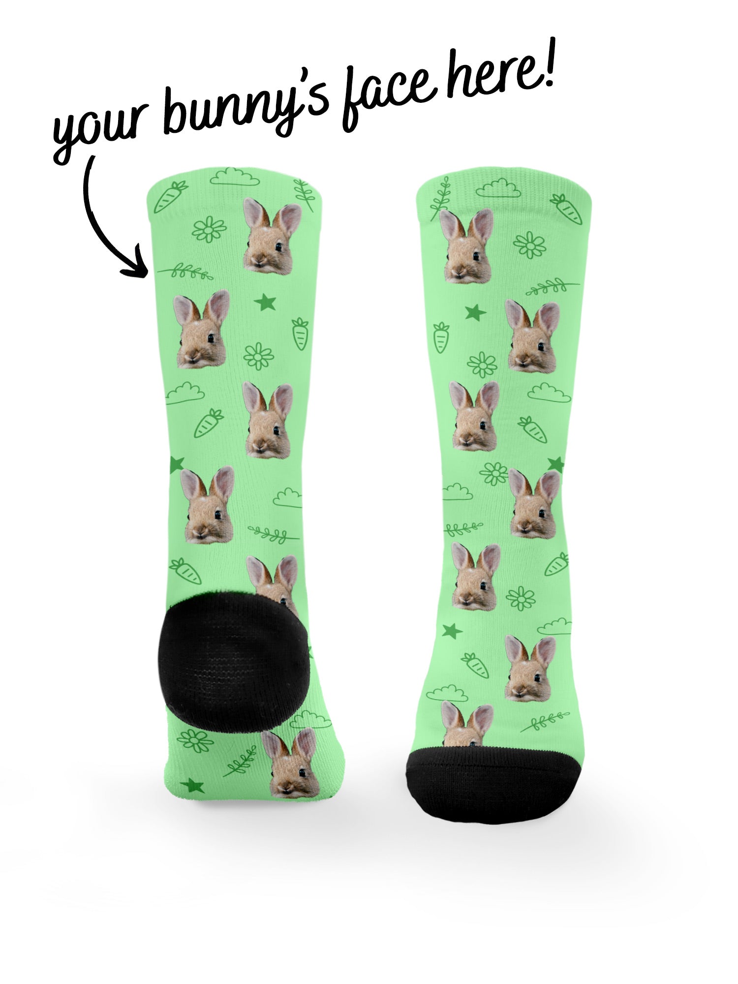 Custom Rabbit Face Dress Socks