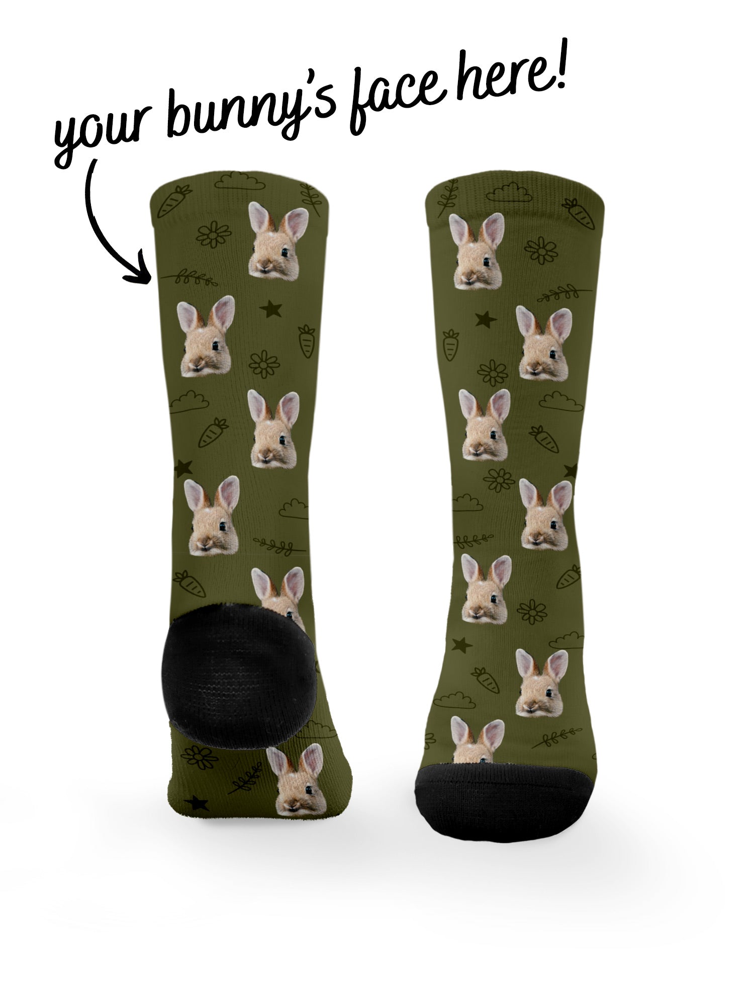 Custom Rabbit Face Dress Socks