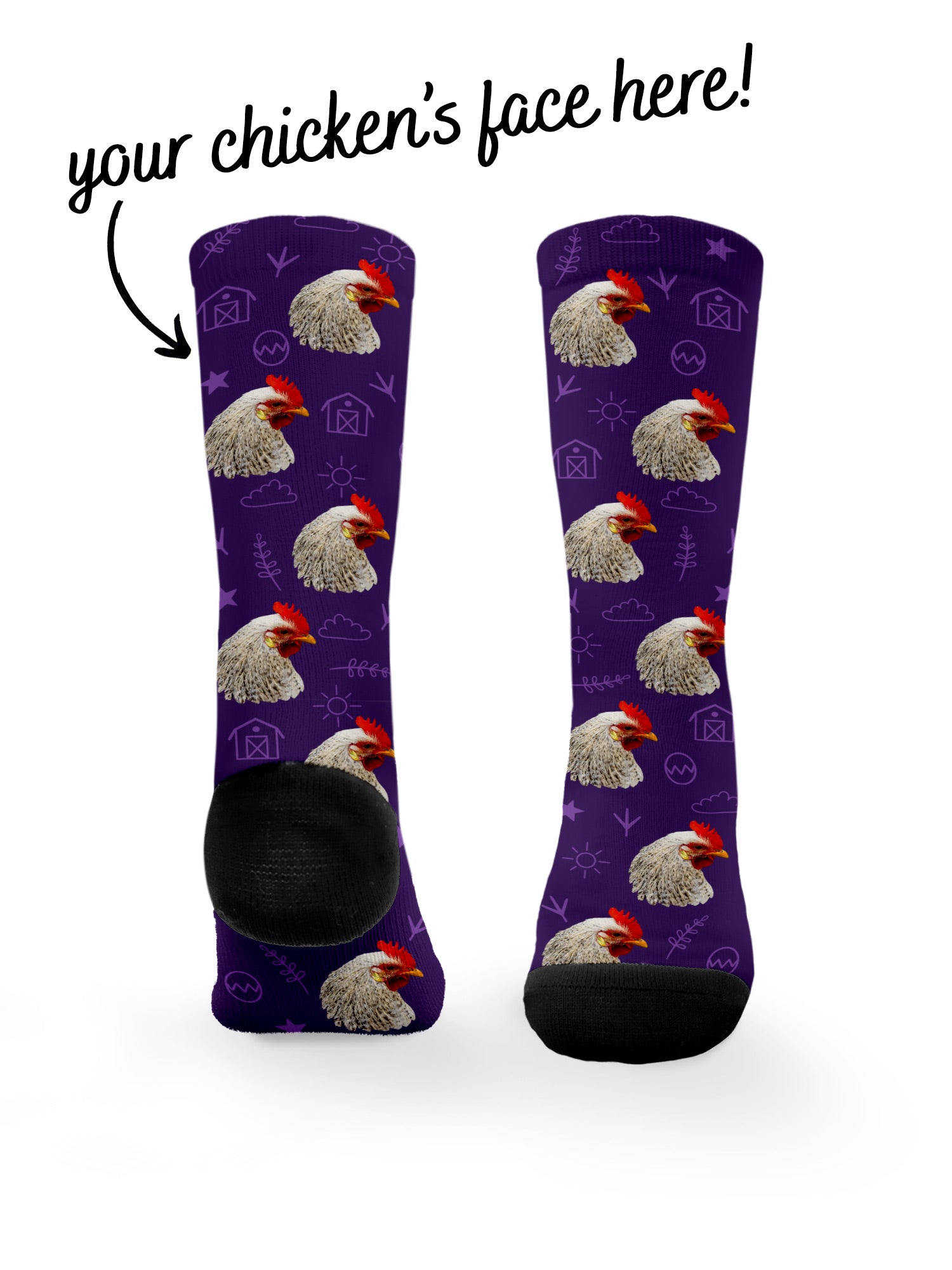 Custom Chicken Face Dress Socks