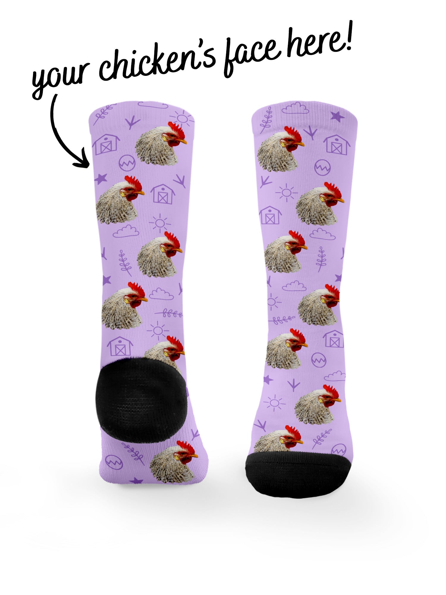 Custom Chicken Face Dress Socks