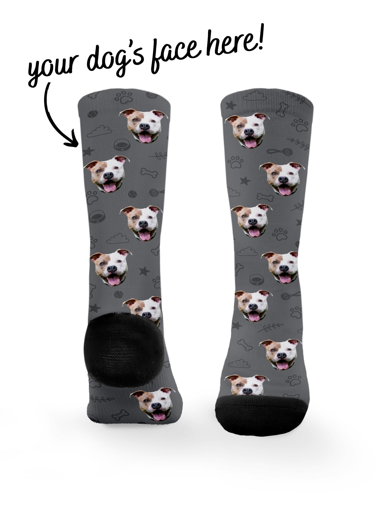 Custom Dog Face Dress Socks