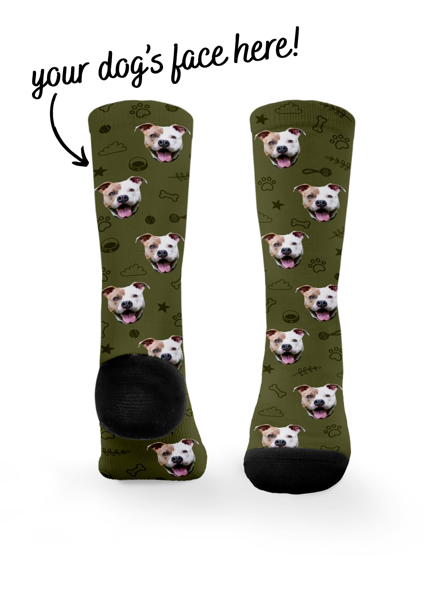 Custom Dog Face Dress Socks