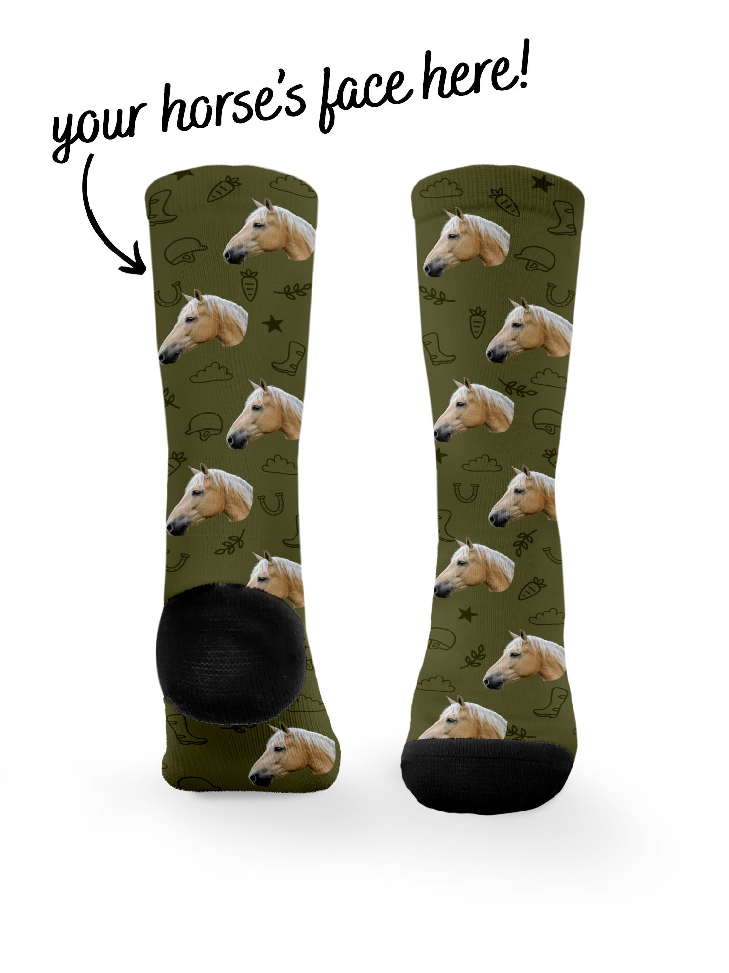 Custom Horse Face Dress Socks