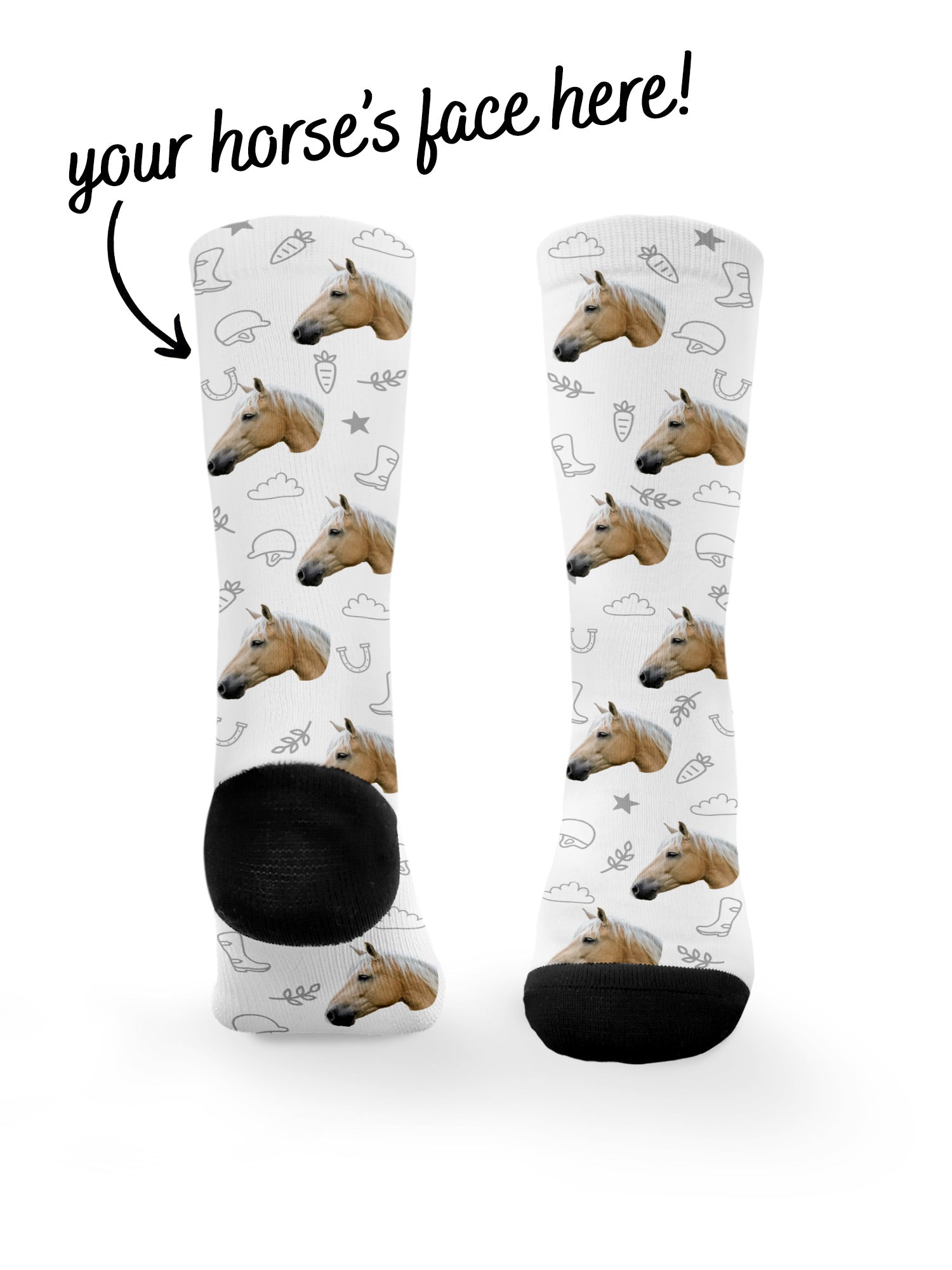 Custom Horse Face Dress Socks