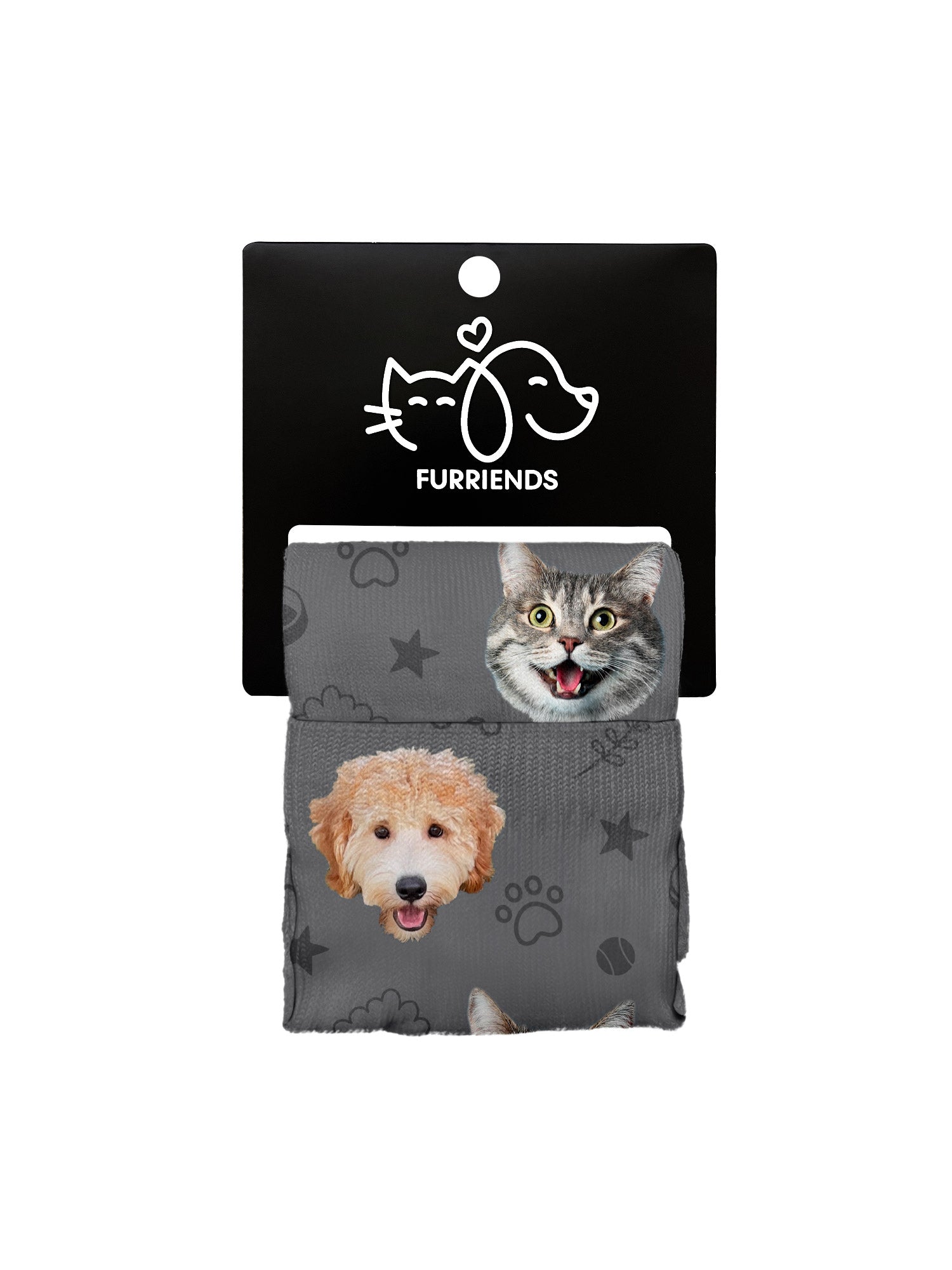 Custom Mixed Dog & Cat Face Dress Socks