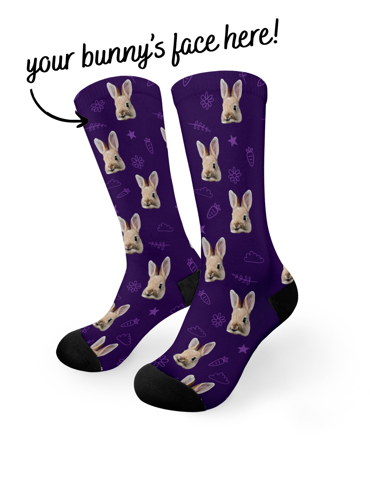 Custom Rabbit Face Dress Socks