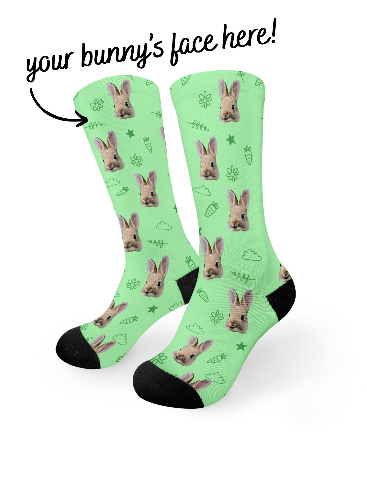 Custom Rabbit Face Dress Socks