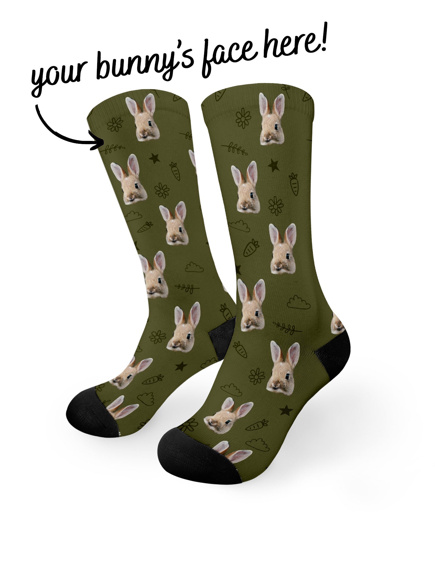 Custom Rabbit Face Dress Socks