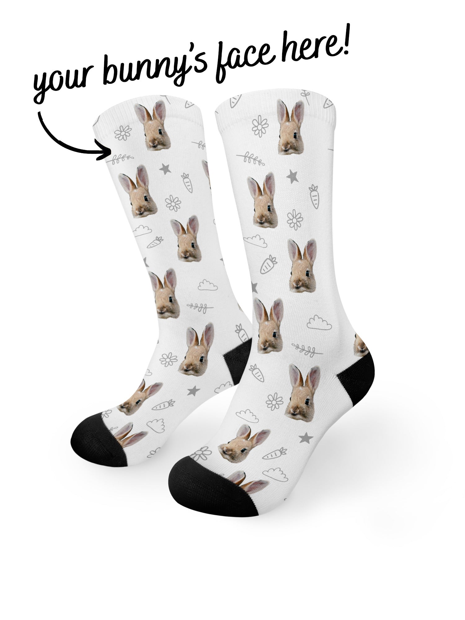 Custom Rabbit Face Dress Socks