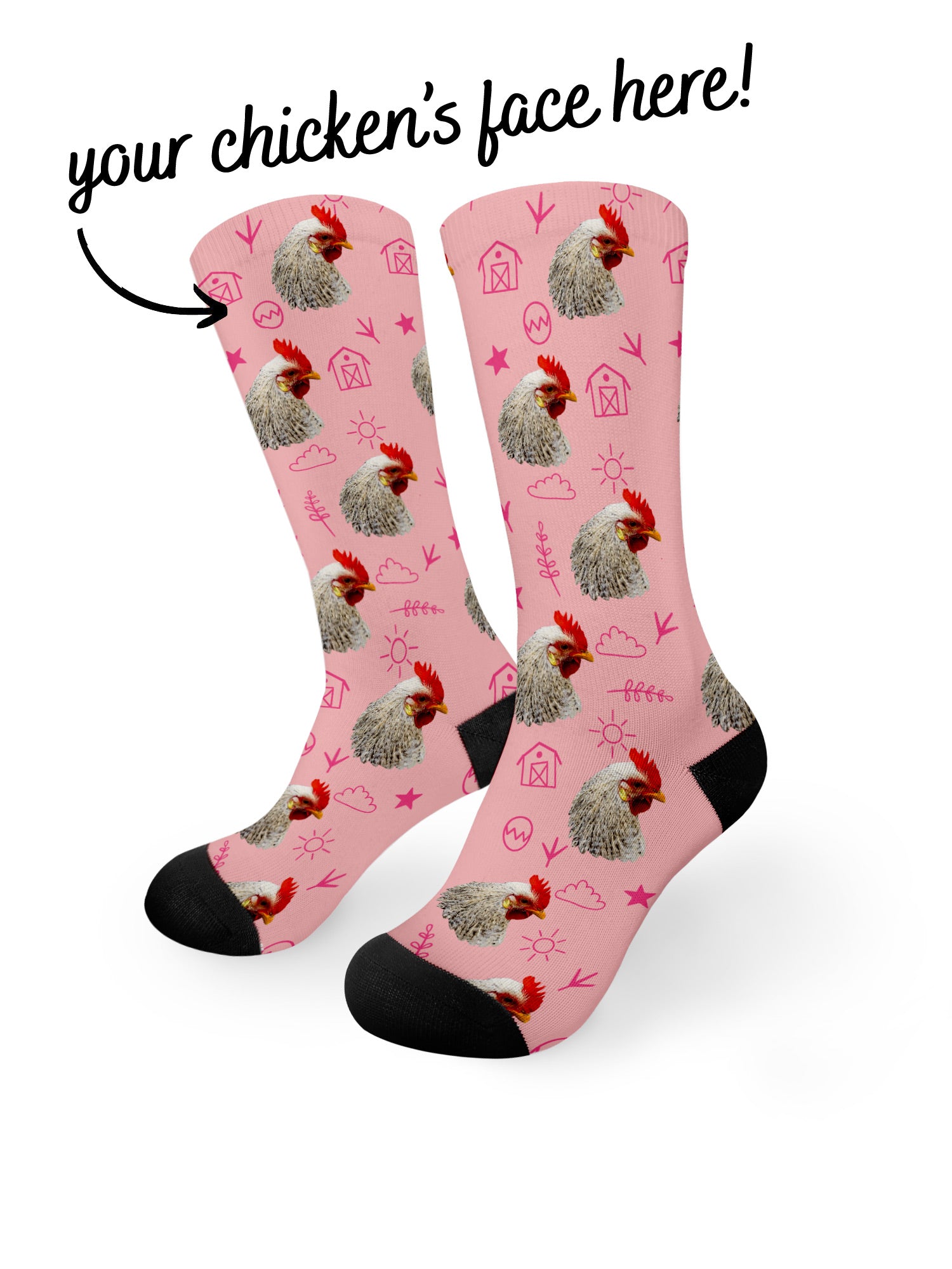 Custom Chicken Face Dress Socks