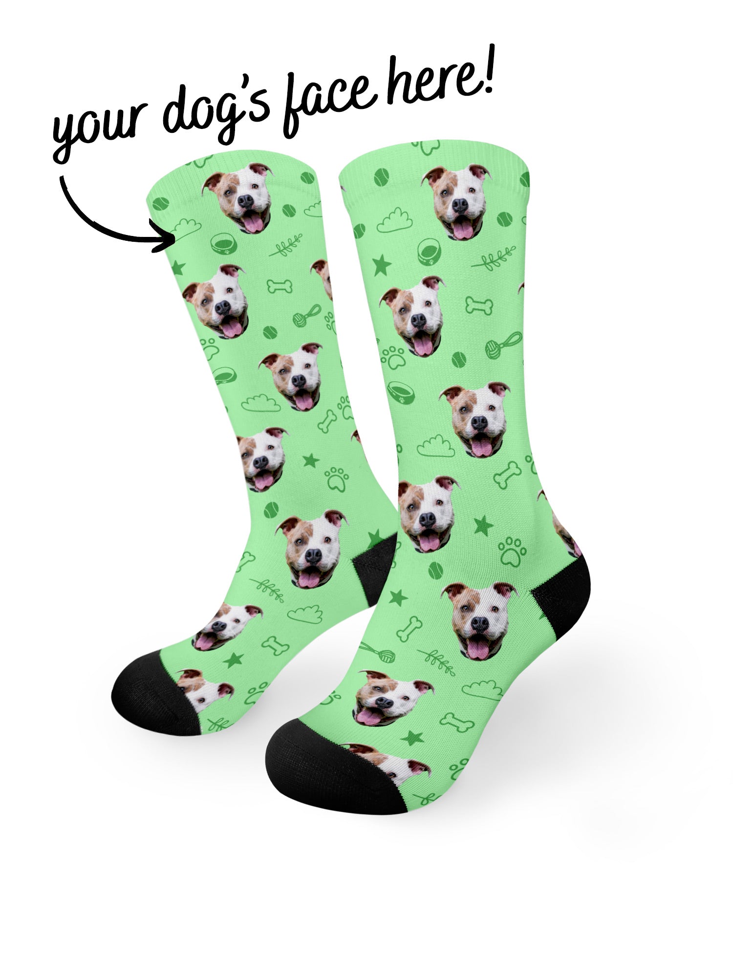 Custom Dog Face Dress Socks