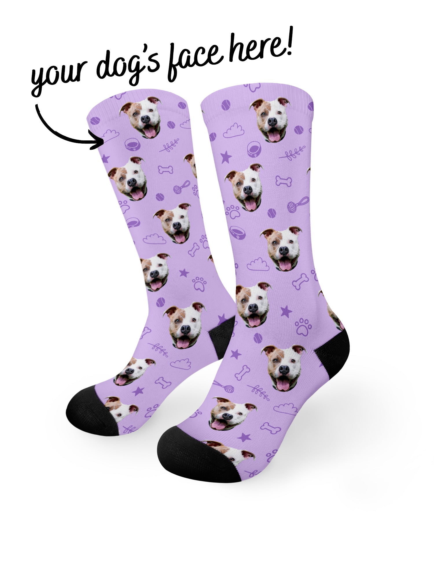 Custom Dog Face Dress Socks