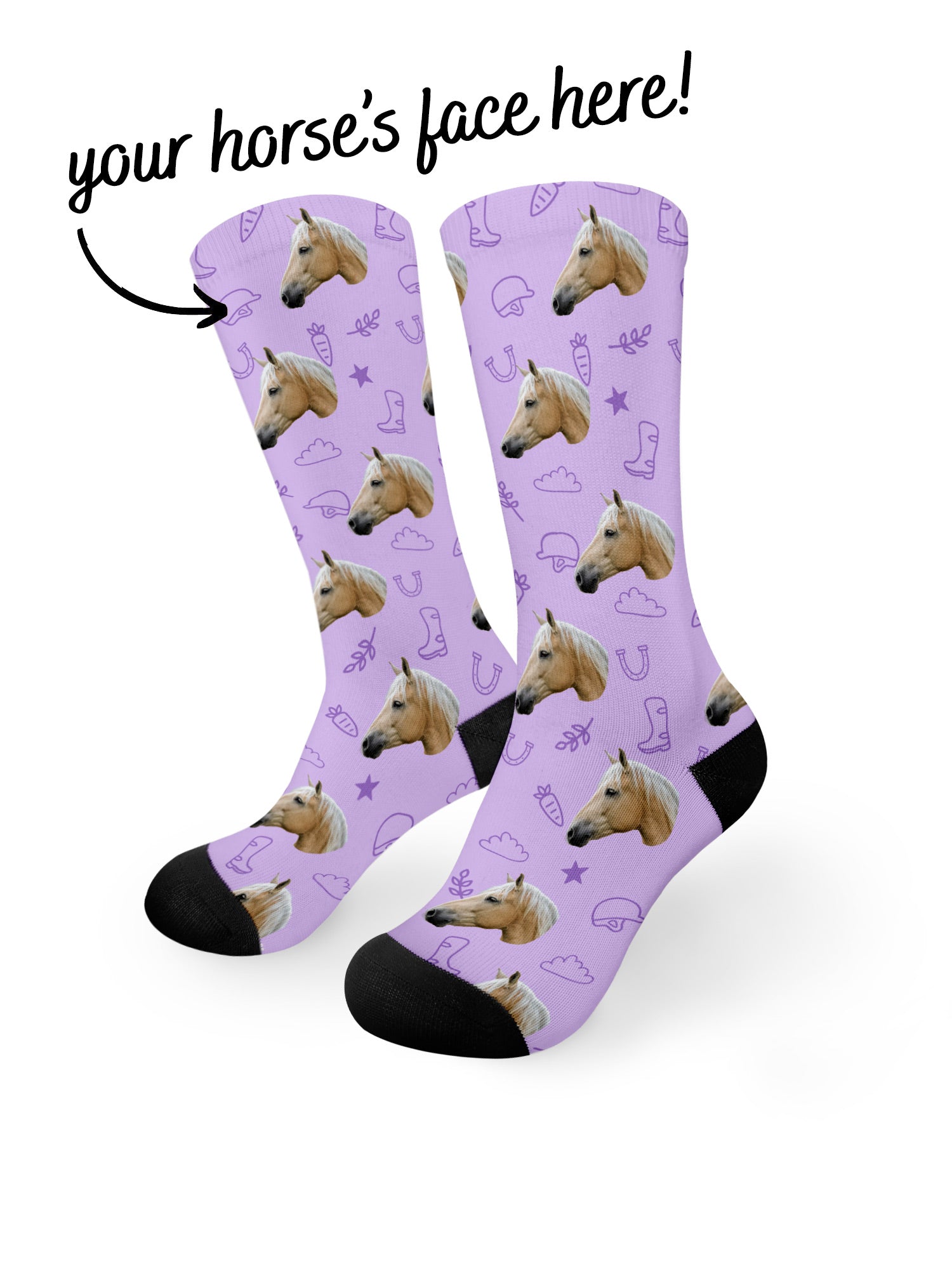 Custom Horse Face Dress Socks