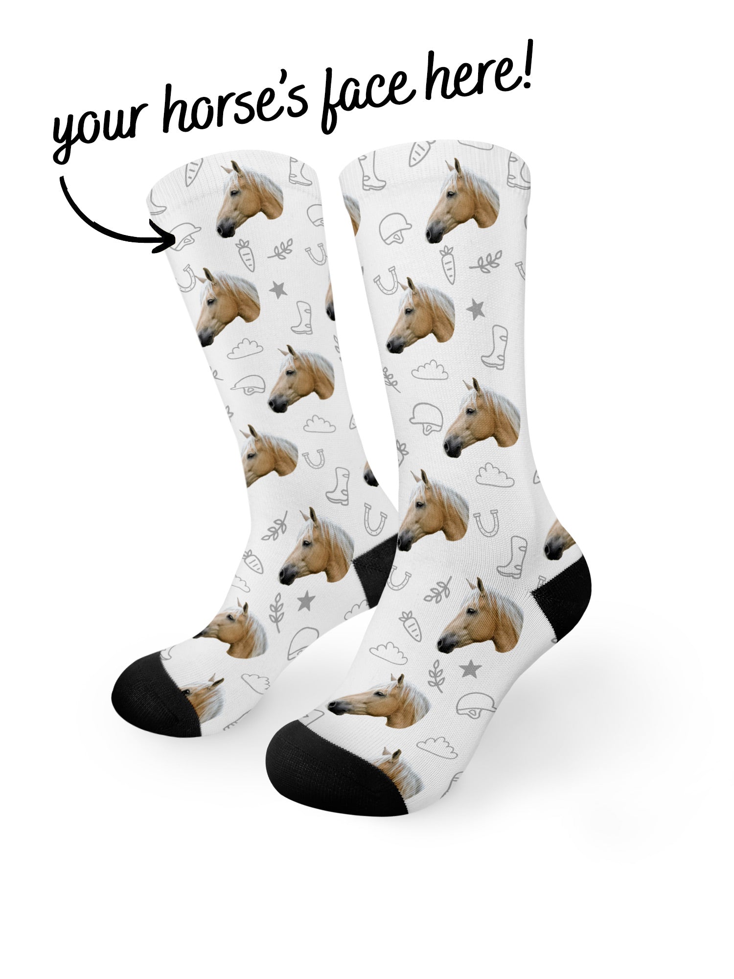 Custom Horse Face Dress Socks