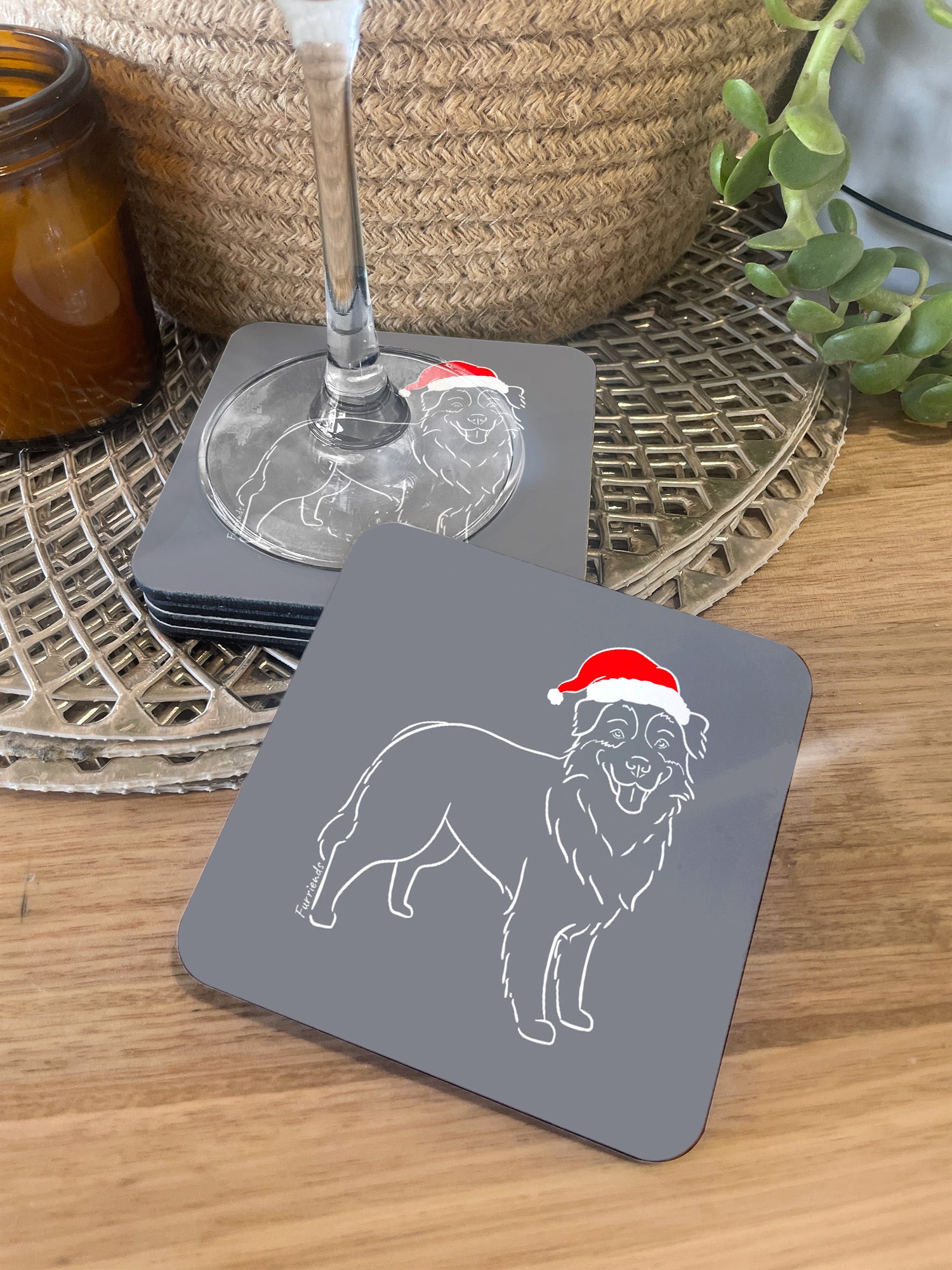 Australian Shepherd Christmas Edition Coaster