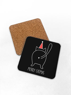 Catmas Greetings Coaster