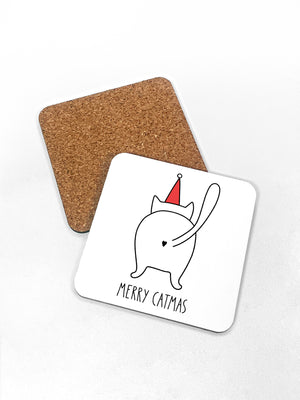 Catmas Greetings Coaster