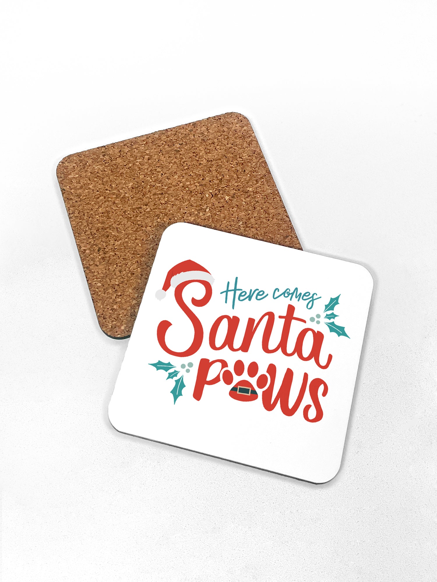 Here Comes Santa Paws Coaster