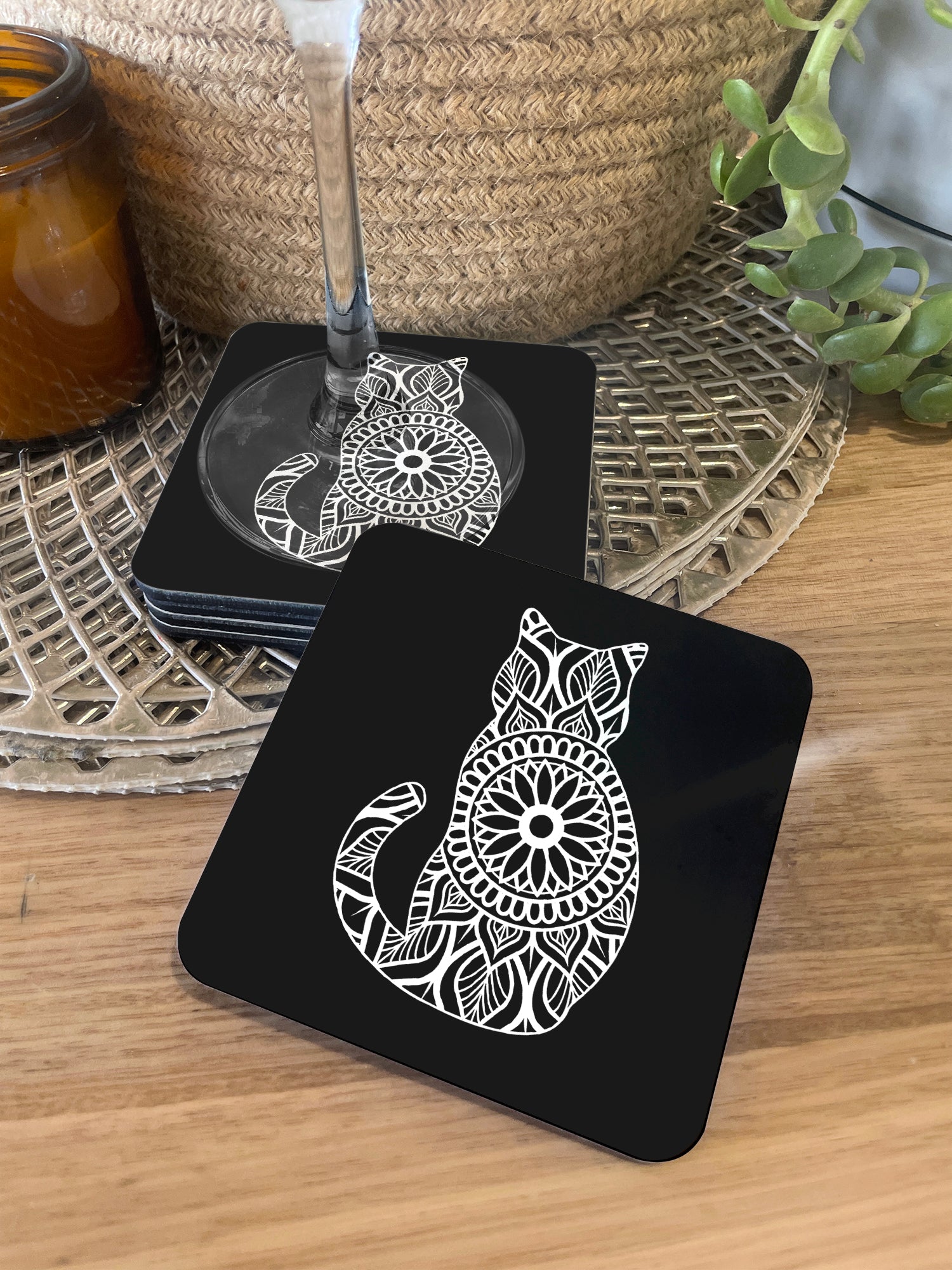 Cat Mandala Coaster