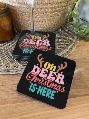 Oh Deer. Christmas Is Here Coaster